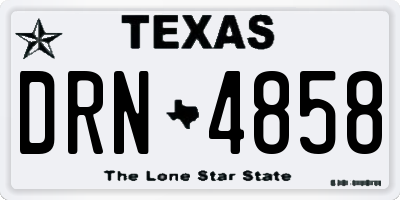 TX license plate DRN4858