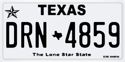 TX license plate DRN4859