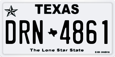 TX license plate DRN4861