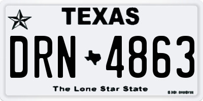 TX license plate DRN4863