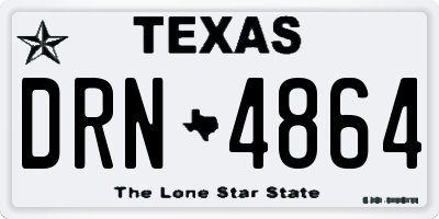 TX license plate DRN4864