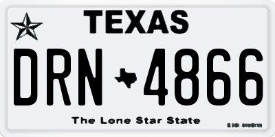 TX license plate DRN4866