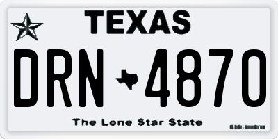 TX license plate DRN4870