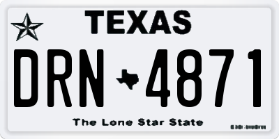 TX license plate DRN4871