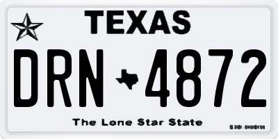 TX license plate DRN4872