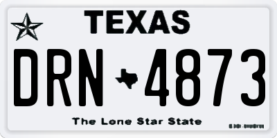 TX license plate DRN4873