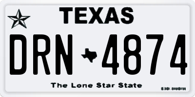 TX license plate DRN4874