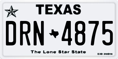 TX license plate DRN4875