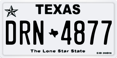 TX license plate DRN4877