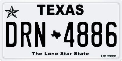 TX license plate DRN4886