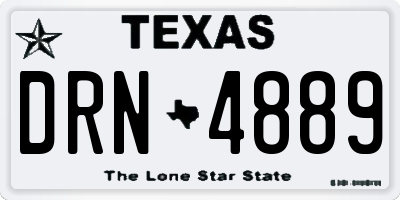 TX license plate DRN4889