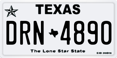 TX license plate DRN4890