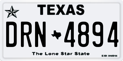 TX license plate DRN4894