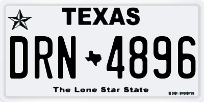 TX license plate DRN4896