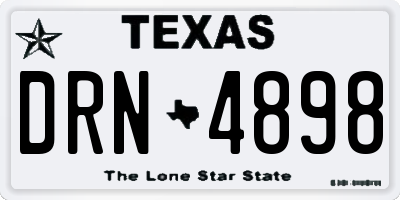 TX license plate DRN4898