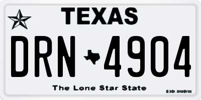TX license plate DRN4904
