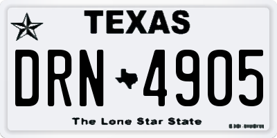 TX license plate DRN4905