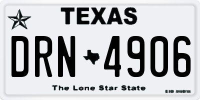 TX license plate DRN4906