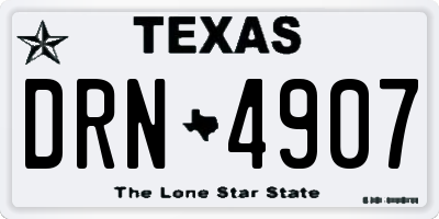 TX license plate DRN4907