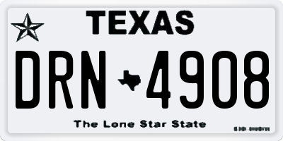 TX license plate DRN4908