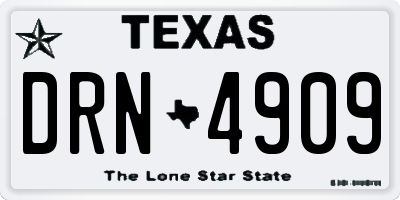 TX license plate DRN4909