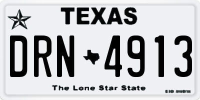 TX license plate DRN4913