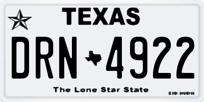 TX license plate DRN4922