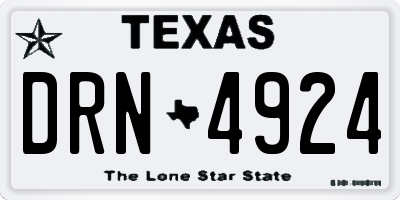 TX license plate DRN4924