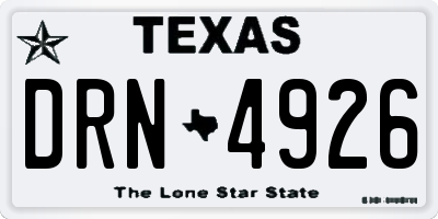 TX license plate DRN4926