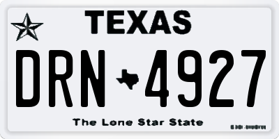 TX license plate DRN4927