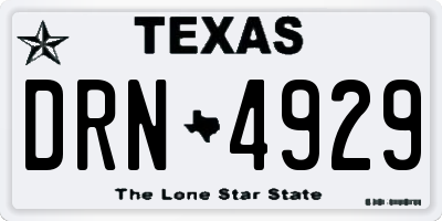 TX license plate DRN4929