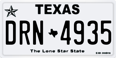 TX license plate DRN4935