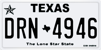 TX license plate DRN4946