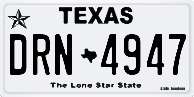 TX license plate DRN4947