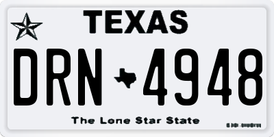 TX license plate DRN4948