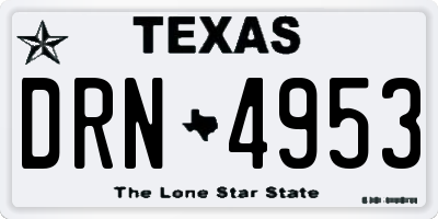 TX license plate DRN4953