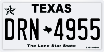 TX license plate DRN4955