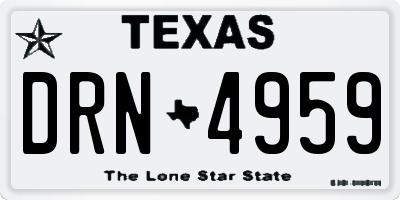 TX license plate DRN4959