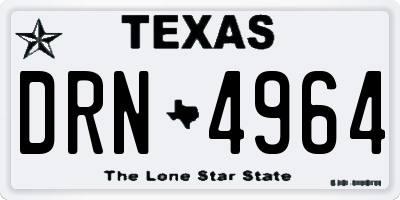 TX license plate DRN4964