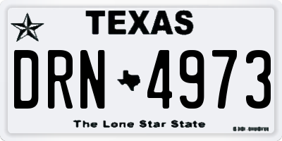TX license plate DRN4973