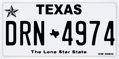 TX license plate DRN4974