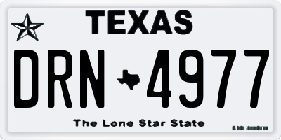 TX license plate DRN4977