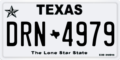 TX license plate DRN4979