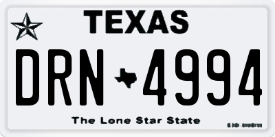 TX license plate DRN4994