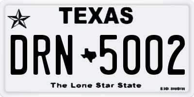 TX license plate DRN5002