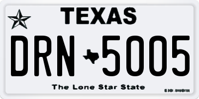 TX license plate DRN5005