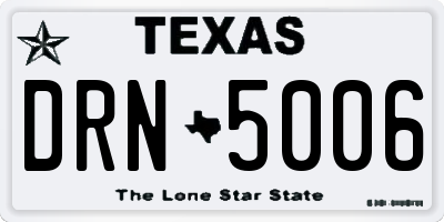 TX license plate DRN5006