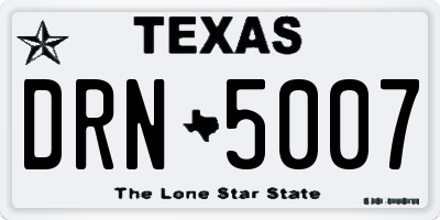 TX license plate DRN5007