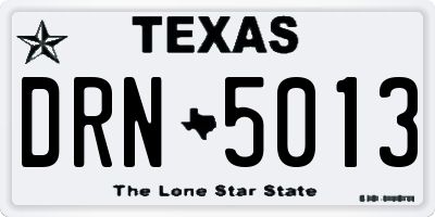 TX license plate DRN5013