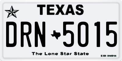 TX license plate DRN5015